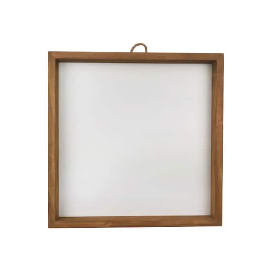 6 Pack: 12&#x22; x 12&#x22; White Plaque with Brown Frame by Make Market&#xAE;